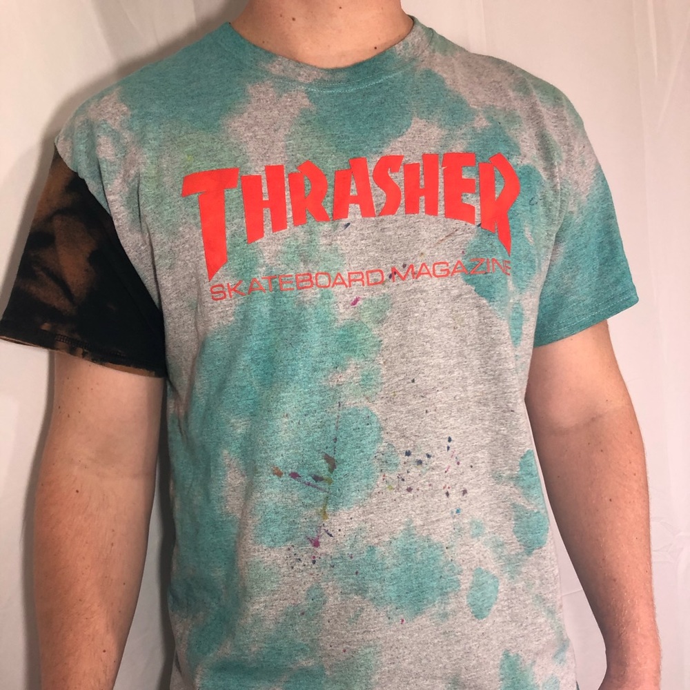 Grey N Black Mix Match Thrasher Tee